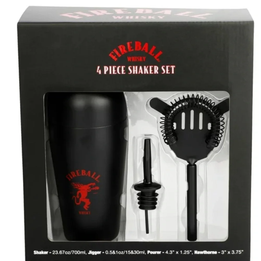 Fireball 4 piece shaker set bar essentials